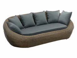 MYLIA Conjunto de jardín completo de resina trenzada natural oscuro - WHITEHEAVEN de Color natural oscuro New