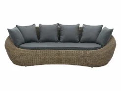 MYLIA Conjunto de jardín completo de resina trenzada natural oscuro - WHITEHEAVEN de Color natural oscuro New