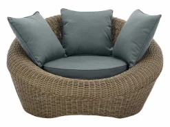 MYLIA Conjunto de jardín completo de resina trenzada natural oscuro - WHITEHEAVEN de Color natural oscuro New