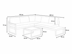 Conjunto de jardín con sofá esquinero 3 + 2 plazas y mesita Eysha^Modus Sofa Clearance