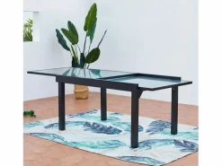 Concept-Usine Comedores De Jardín|Conjunto de jardín de aluminio: mesa extensible + 10 sillas textileno BRESCIA