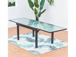 Concept-Usine Comedores De Jardín|Conjunto de jardín de aluminio: mesa extensible + 10 sillas textileno BRESCIA