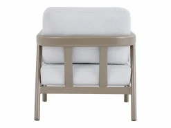 MYLIA Conjunto de jardín de aluminio: un sofá de 3 plazas, 2 sillones y una mesa de centro - - ZAYORA de Topo Hot