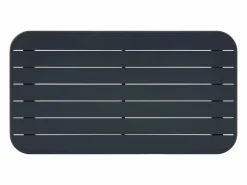 MYLIA Salones De Jardín|Conjunto de jardín de aluminio: sofá de 3 plazas, 2 sillones y mesa de centro - Gris oscuro - ZAYORA de