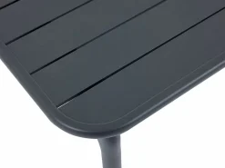 MYLIA Salones De Jardín|Conjunto de jardín de aluminio: sofá de 3 plazas, 2 sillones y mesa de centro - Gris oscuro - ZAYORA de