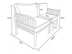 Conjunto de jardín de polipropileno: un sofá de 2 plazas y una mesa de centro - Antracita - CASILMA de^MYLIA Clearance