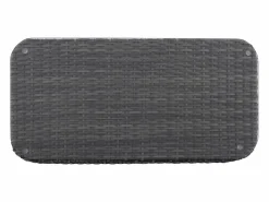 Conjunto de jardín de ratán sintético: un sofá de jardín de 2 plazas, 2 sillones y 1 mesa de centro - Antracita con cojines blancos - VEYRO de^MYLIA Clearance