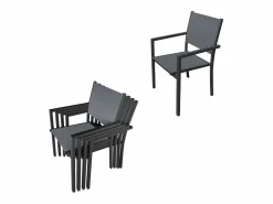 Happy Garden Comedores De Jardín|Conjunto de jardín extensible FIRENZE 8 plazas en textileno aluminio antracita