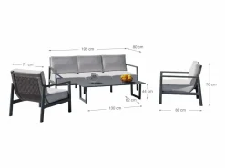 Conjunto de jardín ONIX 4 piezas Antracita Gris Best