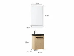 Mueble De Aseo|Conjunto de lavabo de pared Nevada con grifo y espejo