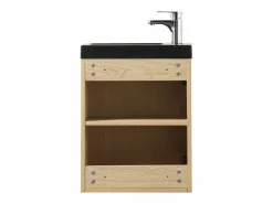 Conjunto de lavabo de pared Nevada con grifo cromado Color natural oscuro Hot