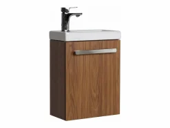 Conjunto de lavabo de pared Nevada con grifo cromado Color natural oscuro Best