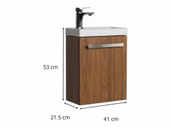 Conjunto de lavabo de pared Nevada con grifo cromado Color natural oscuro Best