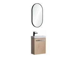 Mueble De Aseo|Conjunto de lavabo de pared Nevada con espejo ovalado