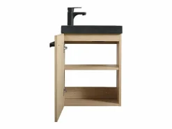 Conjunto de lavabo de pared Nevada con espejo ovalado Color natural oscuro Sale