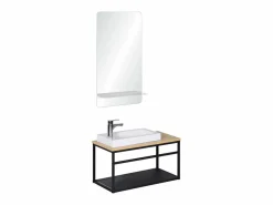 Conjunto de lavabo grande WILO con espejo de 60 cm^