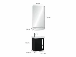 Mueble De Aseo|Conjunto de lavabo HAMPTON con grifo cromado y espejo