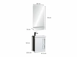 Conjunto de lavabo HAMPTON con grifo cromado y espejo^ Clearance