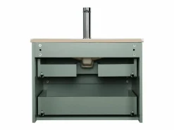 Conjunto de lavabo individual de 60cm con encimera de cerámica y grifo cromado SORRENTO^ Outlet