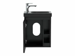 Mueble De Aseo|Conjunto de lavabo HAMPTON con almacenamiento lateral y estante de espejo