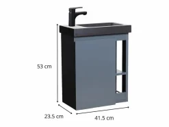 Mueble De Aseo|Conjunto de lavabo negro HAMPTON con almacenaje lateral y grifo