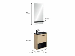 Mueble De Aseo|Conjunto de lavabo NIKA con nicho y estante de espejo