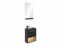 Mueble De Aseo|Conjunto de lavabo NIKA con nicho, grifería y repisa de espejo