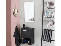 Mueble De Aseo|Conjunto de lavabo NIKA con nicho, grifería y repisa de espejo