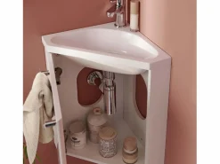 Mueble De Aseo|Conjunto de lavabo y grifería de esquina SKINO
