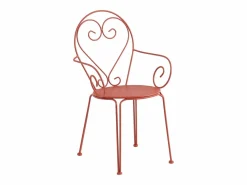 MYLIA Conjunto de Mesa + 4 sillones jardín estilo hierro forjado color - GUERMANTES Terracota Discount