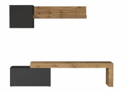 Conjunto de mueble de TV Chronos para salón, color antracita mate y roble, 180/260 x 40 cm Gris antracita Discount