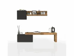 Conjunto de mueble de TV Chronos para salón, color antracita mate y roble, 180/260 x 40 cm Gris antracita Discount