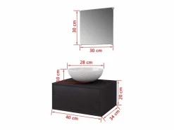 Conjunto de mueble y lavabo 3 piezas^vidaxl New