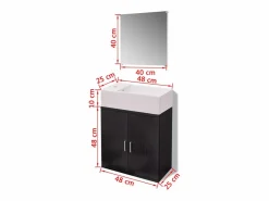 vidaxl Conjunto de mueble y lavabo 3 piezas Negro Clearance