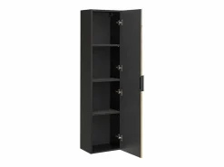Petits-Meubles Conjunto de muebles con doble lavabo encastrado 120cm columna y 3 armarios de pared Gaia Madera y Negro Best