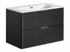 Petits-Meubles Conjunto De Baño|Conjunto de muebles con lavabo individual encastrado 80cm espejo LED y columna Adriel
