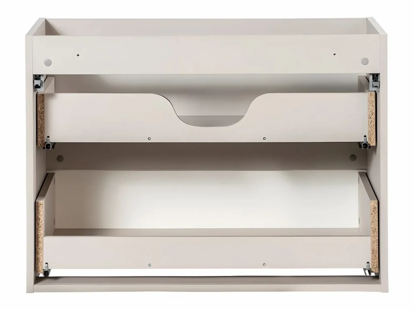 Petits-Meubles Conjunto de muebles con lavabo individual encastrado 80cm 2 cajones y columna Riva Cachemira y Madera Beige Online
