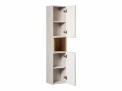 Petits-Meubles Conjunto de muebles con lavabo individual encastrado 80cm 2 cajones y columna Riva Cachemira y Madera Beige Online