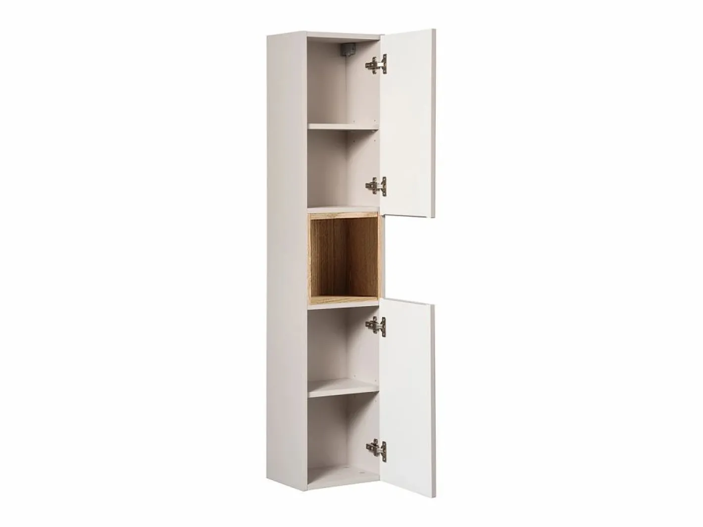 Petits-Meubles Conjunto de muebles con lavabo individual encastrado 80cm 2 cajones y columna Riva Cachemira y Madera Beige Online