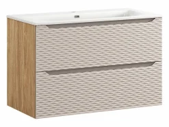 Conjunto de muebles con lavabo individual encastrado 90cm y columna Elora y madera^Petits-Meubles Clearance