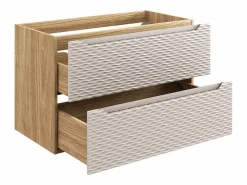 Conjunto de muebles con lavabo individual encastrado 90cm y columna Elora y madera^Petits-Meubles Clearance