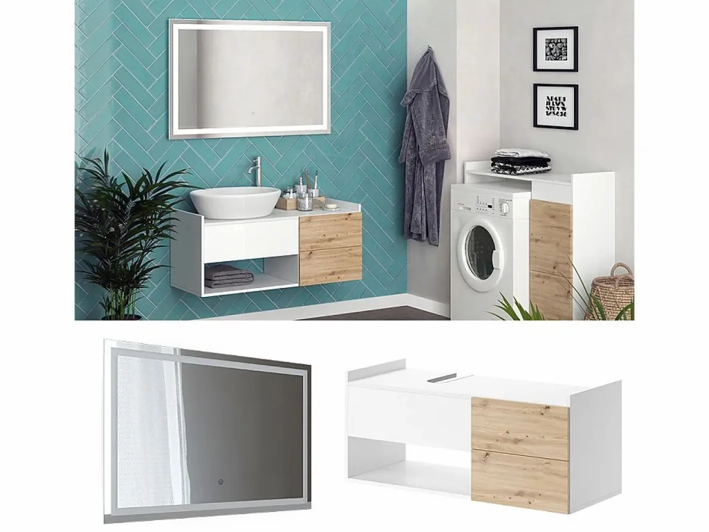 Vicco Conjunto De Baño|Conjunto de muebles de baño 105x43x45 alf