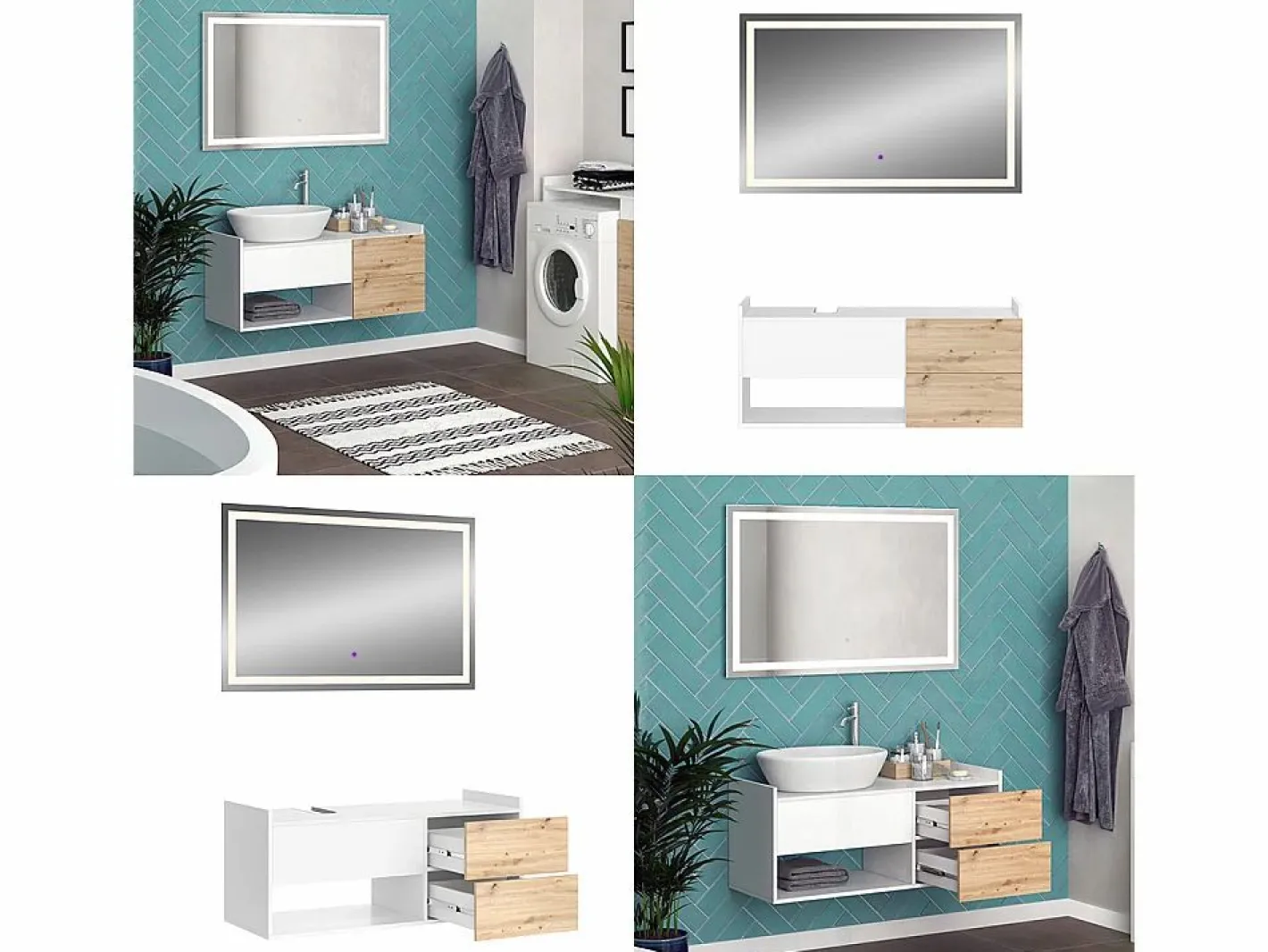 Vicco Conjunto De Baño|Conjunto de muebles de baño 105x43x45 alf
