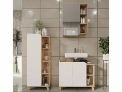 Conjunto de muebles de baño sonoma/blanco 80x35x65 karen^Vicco Best