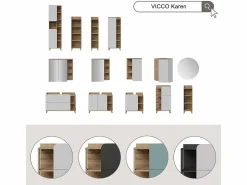 Conjunto de muebles de baño sonoma/blanco 80x35x65 karen^Vicco Best
