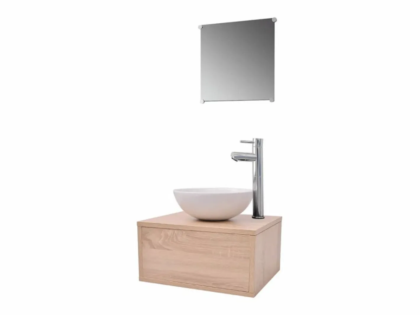 vidaxl Estantería Sobre Inodoro|Conjunto de muebles de baño con lavabo y grifo 4 piezas