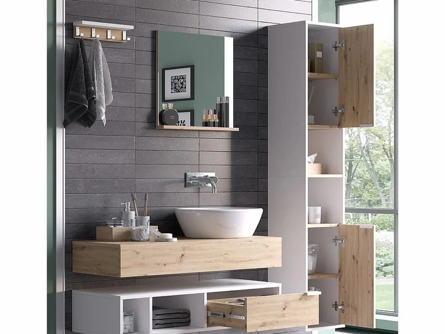 Vicco Conjunto De Baño|Conjunto de muebles de baño 100x40x20 henri
