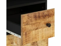 vidaxl Conjunto de muebles de baño 3 piezas madera maciza de mango Marru00f3n New