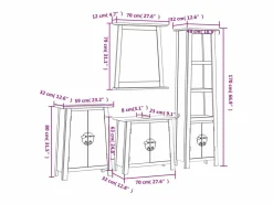 Conjunto de muebles de baño 4 piezas madera maciza de pino^vidaxl Sale
