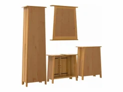 Conjunto de muebles de baño 4 piezas madera maciza de pino^vidaxl Sale